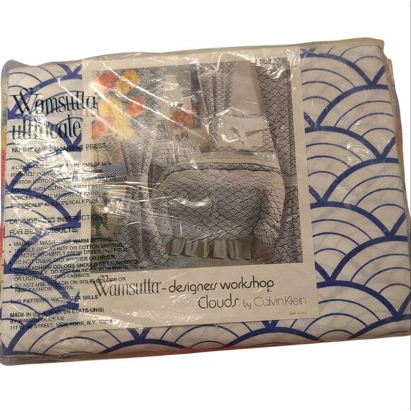 Vintage Calvin Klein For Wamsutta Clouds Twin Flat Sheet NIP Designer Workshop - Picture 2 of 13